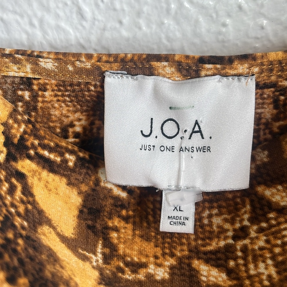 J.O.A Python Print Cowl Neck Minidress In Tan Python XL - Picture 5 of 6